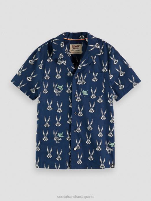 Scotch & Soda enfants chemise de camp imprimée looney tunes bugs lapin aop vêtements 4HB4799