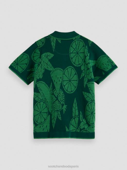 Scotch & Soda enfants chemise de camp tricotée en coton biologique intarsia de fruits vêtements 4HB4777