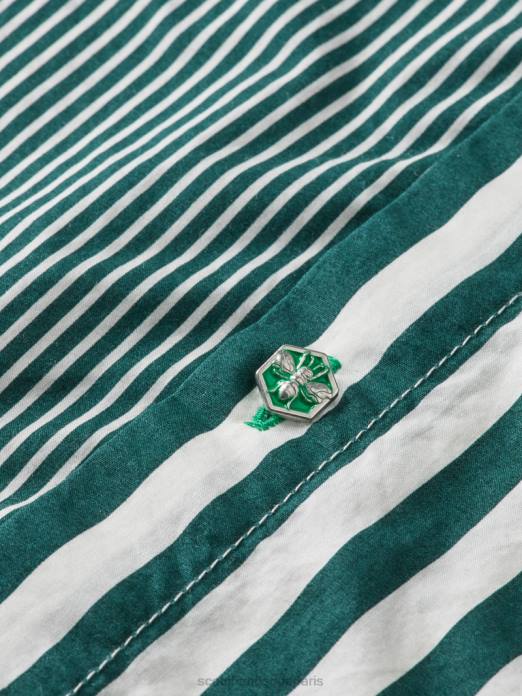 Scotch & Soda enfants chemise à rayures mix & match avec ajustement des manches bande verte vêtements 4HB4797