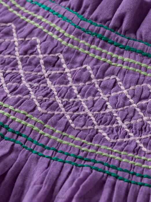 Scotch & Soda enfants chemise smockée à manches longues raisin vêtements 4HB4741