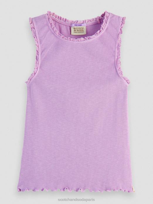 Scotch & Soda enfants débardeur ajusté en maille côtelée orchidée vêtements 4HB4744