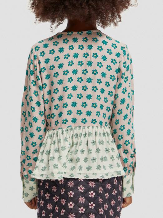 Scotch & Soda enfants haut à manches longues et imprimés variés fleur patchwork vêtements 4HB4743