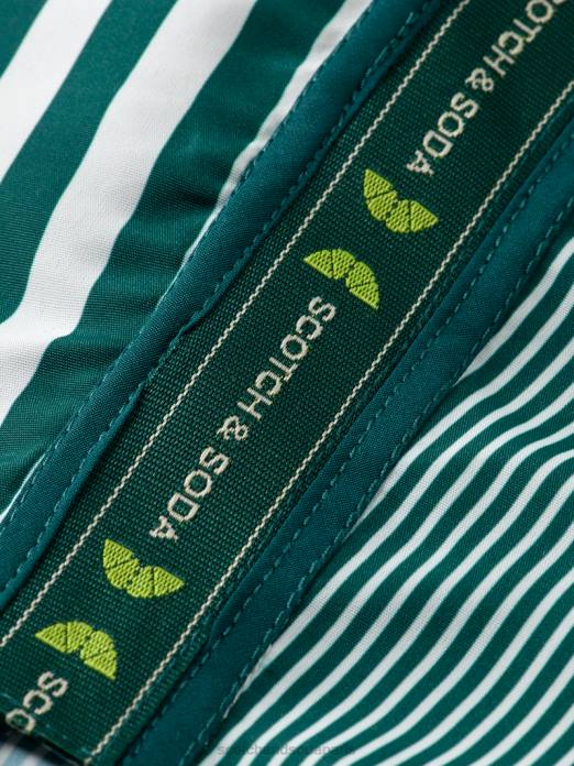 Scotch & Soda enfants short de bain à rayures mélangées bande verte vêtements 4HB4811