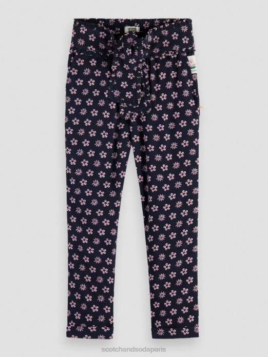 Scotch & Soda enfants pantalon slim décontracté taille haute ceinturé fleur patchwork de nuit vêtements 4HB4759