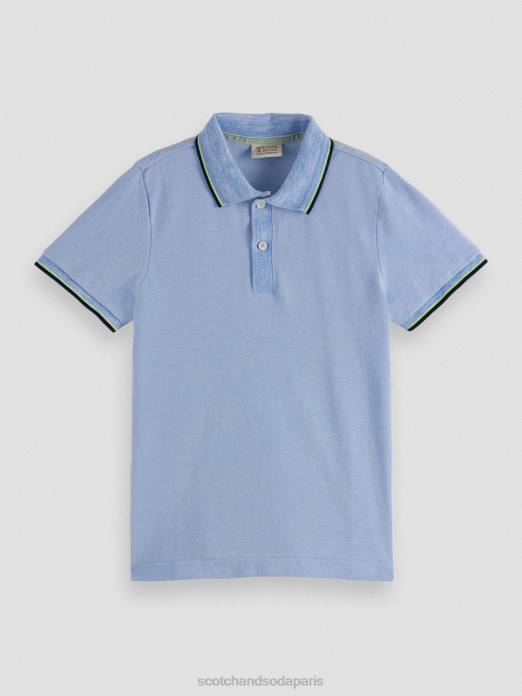 Scotch & Soda enfants polo à bords contrastants mélange bleu vêtements 4HB4780