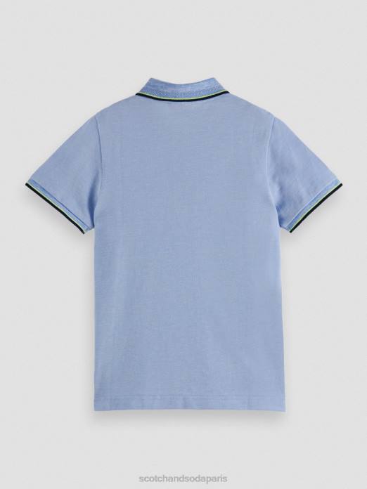 Scotch & Soda enfants polo à bords contrastants mélange bleu vêtements 4HB4780