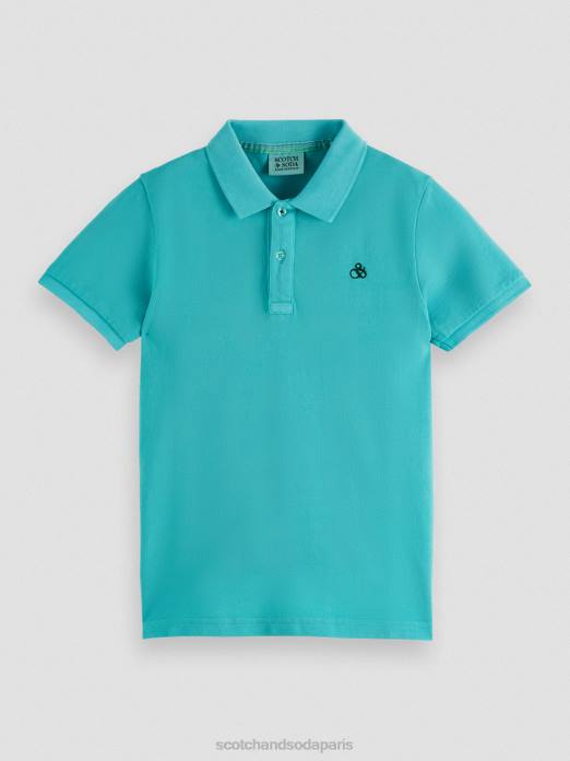Scotch & Soda enfants polo piqué teint en pièce aqua vêtements 4HB4785