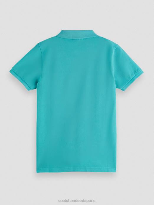 Scotch & Soda enfants polo piqué teint en pièce aqua vêtements 4HB4785