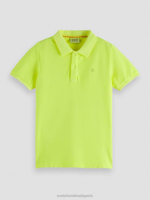 Scotch & Soda enfants polo piqué teint en pièce citron néon vêtements 4HB4783