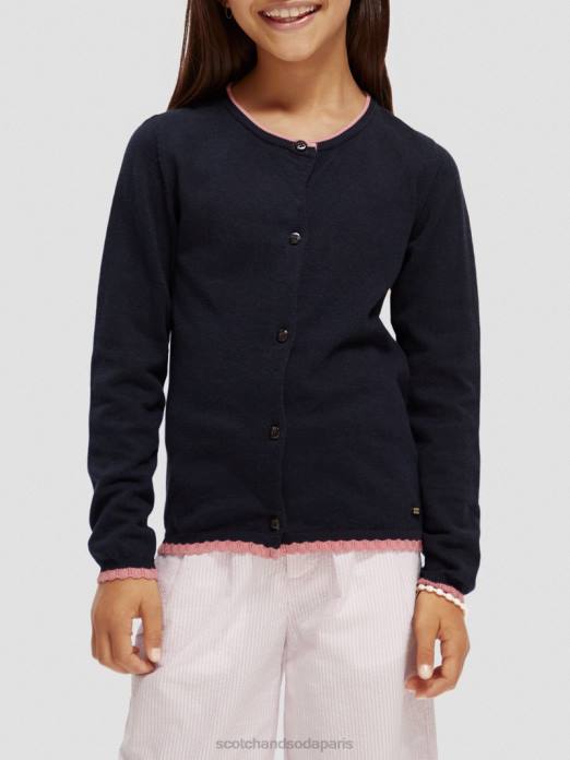 Scotch & Soda enfants cardigan en maille à bords contrastants nuit vêtements 4HB4735