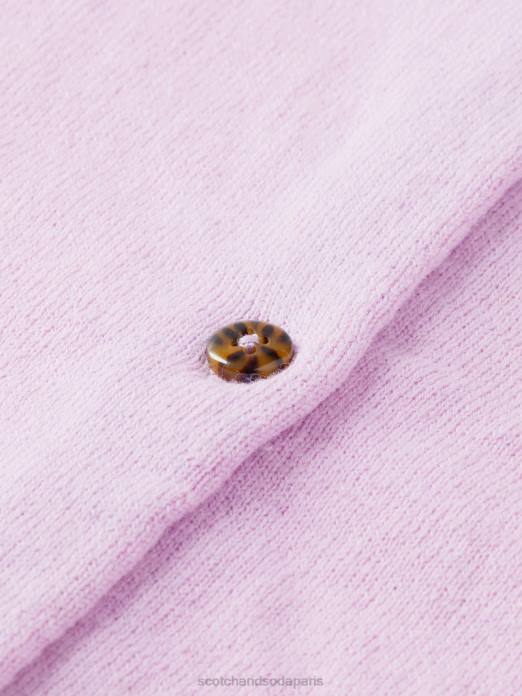 Scotch & Soda enfants cardigan en maille à bords contrastants orchidée vêtements 4HB4734