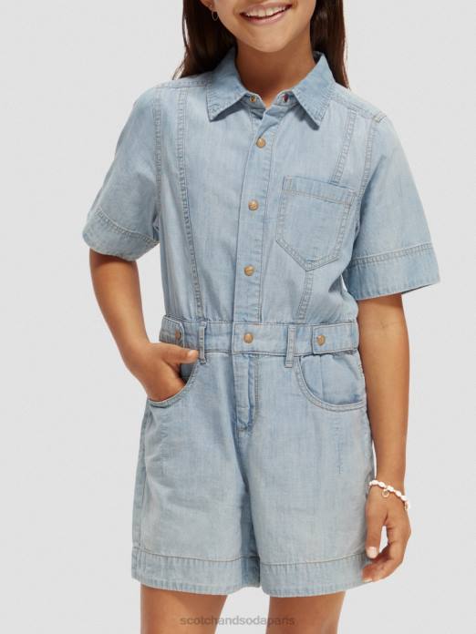 Scotch & Soda enfants combishort en denim chambray léger indigo lavé vêtements 4HB4727