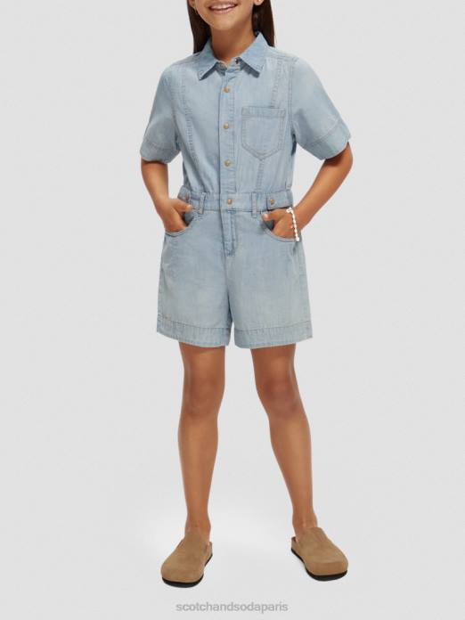 Scotch & Soda enfants combishort en denim chambray léger indigo lavé vêtements 4HB4727