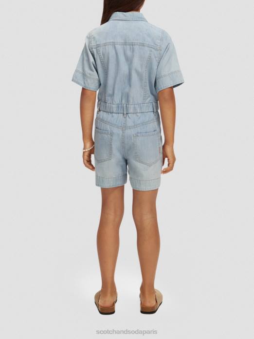 Scotch & Soda enfants combishort en denim chambray léger indigo lavé vêtements 4HB4727