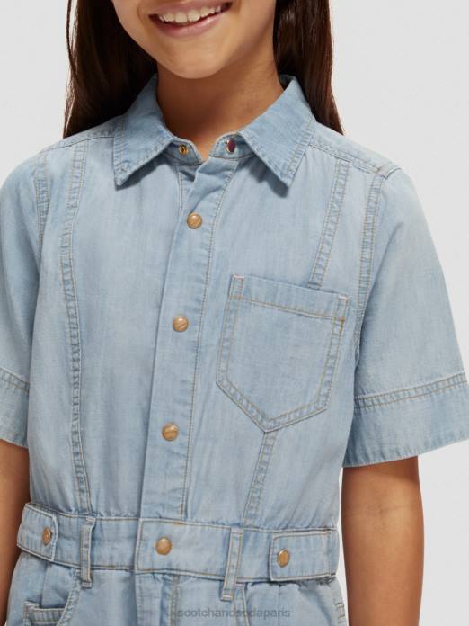 Scotch & Soda enfants combishort en denim chambray léger indigo lavé vêtements 4HB4727