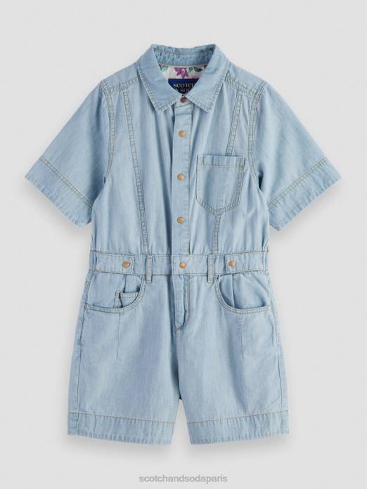 Scotch & Soda enfants combishort en denim chambray léger indigo lavé vêtements 4HB4727