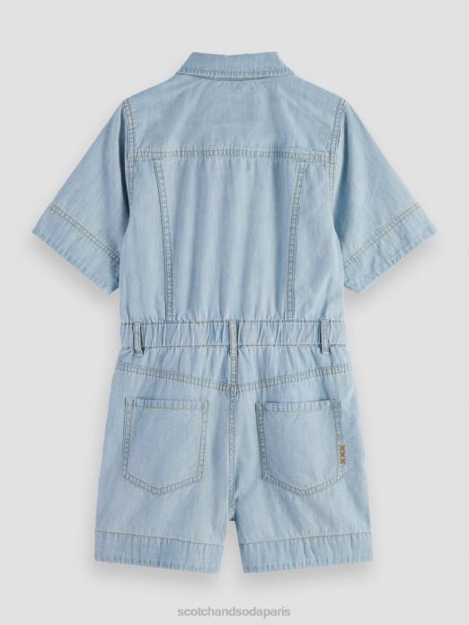 Scotch & Soda enfants combishort en denim chambray léger indigo lavé vêtements 4HB4727