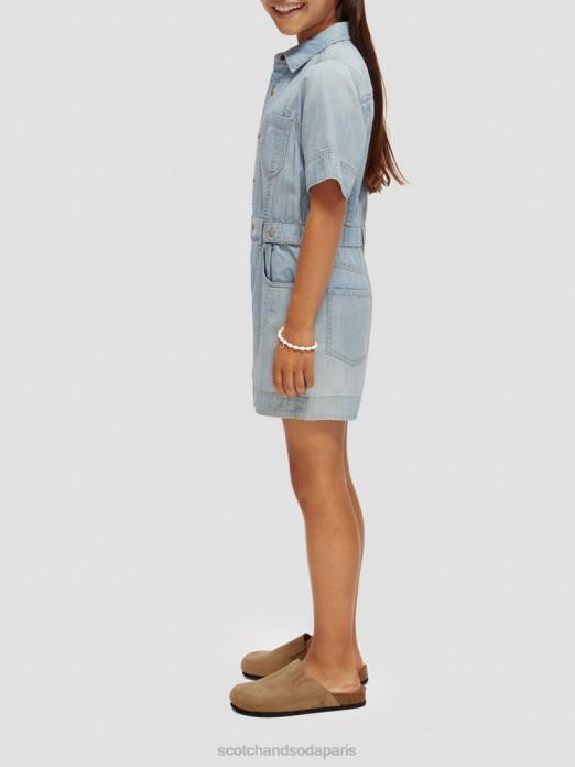 Scotch & Soda enfants combishort en denim chambray léger indigo lavé vêtements 4HB4727