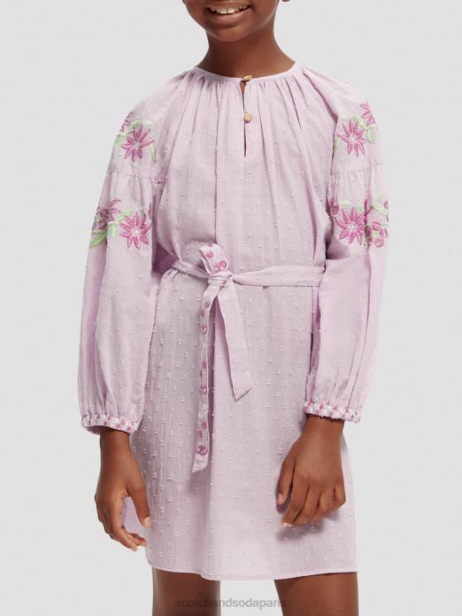 Scotch & Soda enfants mini-robe brodée en coton biologique orchidée vêtements 4HB4726