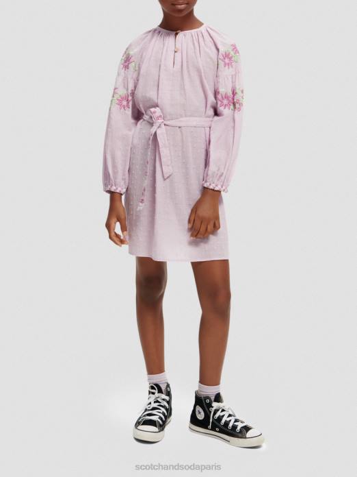 Scotch & Soda enfants mini-robe brodée en coton biologique orchidée vêtements 4HB4726
