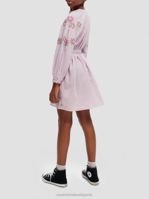 Scotch & Soda enfants mini-robe brodée en coton biologique orchidée vêtements 4HB4726