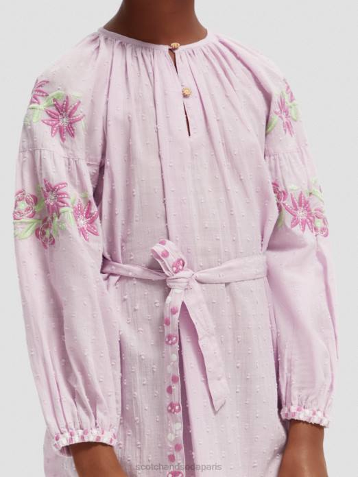Scotch & Soda enfants mini-robe brodée en coton biologique orchidée vêtements 4HB4726
