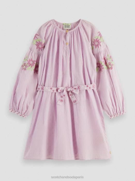 Scotch & Soda enfants mini-robe brodée en coton biologique orchidée vêtements 4HB4726
