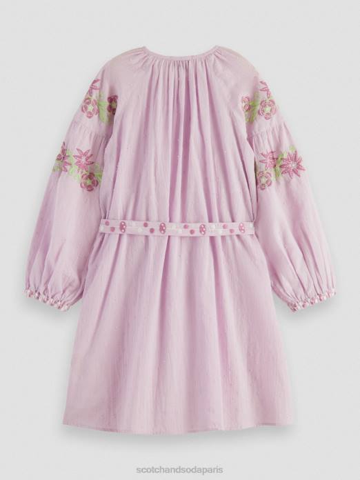 Scotch & Soda enfants mini-robe brodée en coton biologique orchidée vêtements 4HB4726