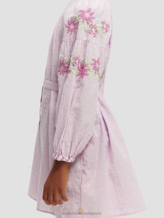 Scotch & Soda enfants mini-robe brodée en coton biologique orchidée vêtements 4HB4726