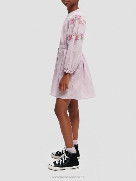 Scotch & Soda enfants mini-robe brodée en coton biologique orchidée vêtements 4HB4726