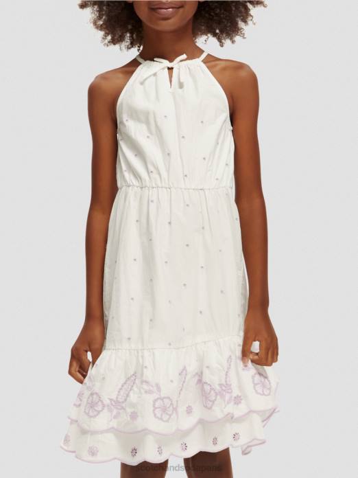 Scotch & Soda enfants robe midi en broderie anglaise blanc cassé vêtements 4HB4733