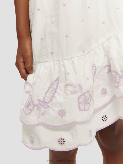 Scotch & Soda enfants robe midi en broderie anglaise blanc cassé vêtements 4HB4733