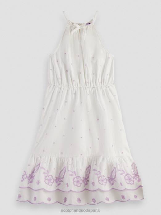 Scotch & Soda enfants robe midi en broderie anglaise blanc cassé vêtements 4HB4733