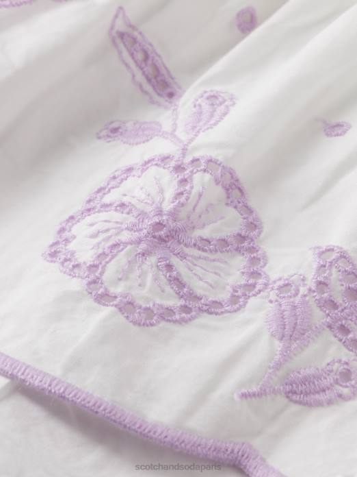 Scotch & Soda enfants robe midi en broderie anglaise blanc cassé vêtements 4HB4733