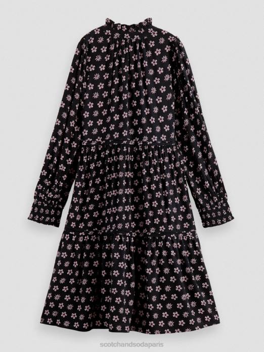 Scotch & Soda enfants robe midi imprimée à manches longues fleur patchwork de nuit vêtements 4HB4725