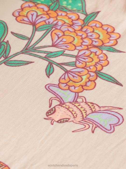 Scotch & Soda enfants robe midi imprimée à smocks jardin de fleurs vêtements 4HB4731