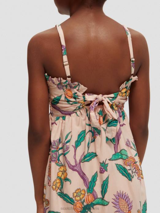 Scotch & Soda enfants robe midi imprimée à smocks jardin de fleurs vêtements 4HB4731