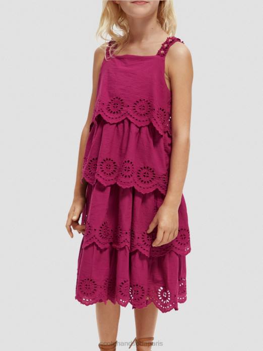 Scotch & Soda enfants robe midi à volants en broderie anglaise dahlia vêtements 4HB4732