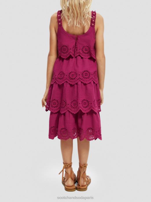 Scotch & Soda enfants robe midi à volants en broderie anglaise dahlia vêtements 4HB4732