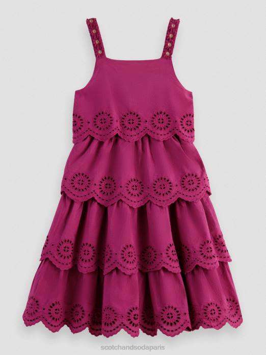 Scotch & Soda enfants robe midi à volants en broderie anglaise dahlia vêtements 4HB4732