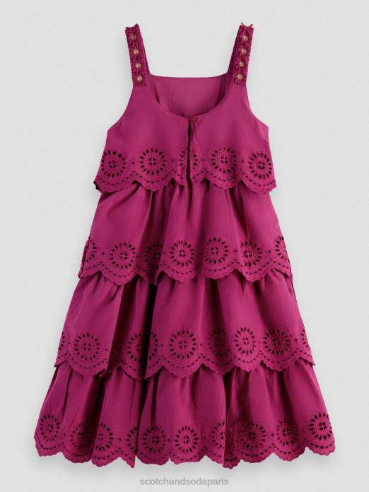 Scotch & Soda enfants robe midi à volants en broderie anglaise dahlia vêtements 4HB4732