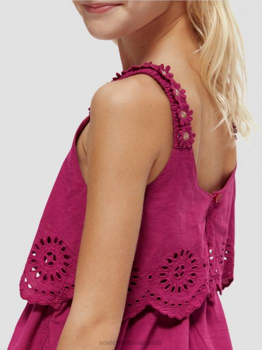 Scotch & Soda enfants robe midi à volants en broderie anglaise dahlia vêtements 4HB4732