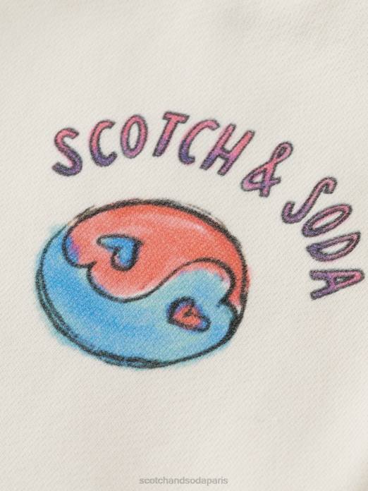 Scotch & Soda enfants short de survêtement à motif artistique glace à la vanille vêtements 4HB4769