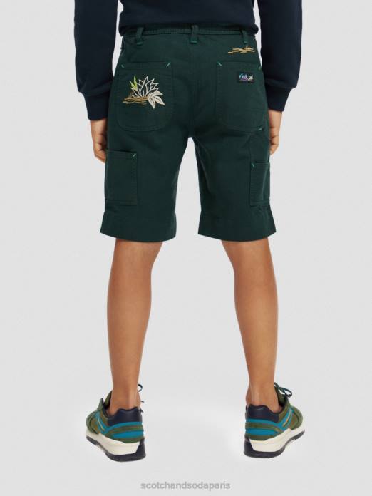 Scotch & Soda enfants short en lin mélangé à broderies artistiques forêt vêtements 4HB4807