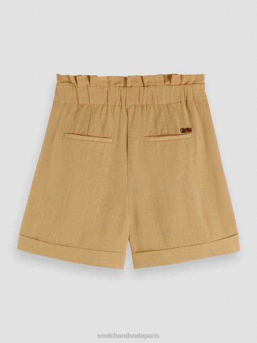 Scotch & Soda enfants short large taille haute à carreaux sable vêtements 4HB4767