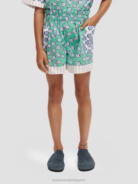 Scotch & Soda enfants short élastiqué à imprimés variés patchwork de champs de coquelicots vêtements 4HB4766