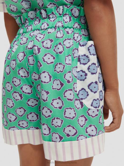 Scotch & Soda enfants short élastiqué à imprimés variés patchwork de champs de coquelicots vêtements 4HB4766