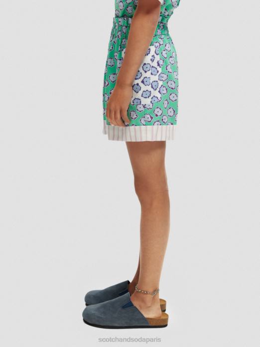 Scotch & Soda enfants short élastiqué à imprimés variés patchwork de champs de coquelicots vêtements 4HB4766