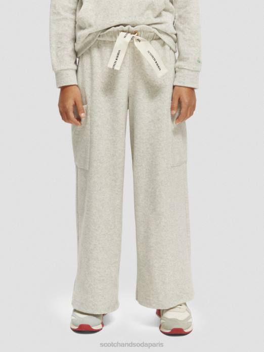 Scotch & Soda enfants pantalon de jogging cargo large à taille haute gris mélangé vêtements 4HB4756