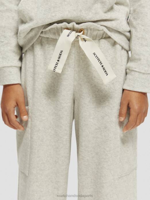 Scotch & Soda enfants pantalon de jogging cargo large à taille haute gris mélangé vêtements 4HB4756